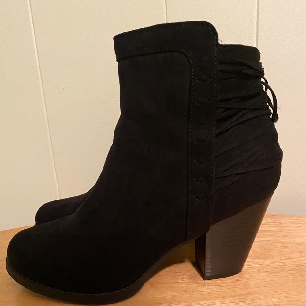 JustFab Black Heeled Booties
